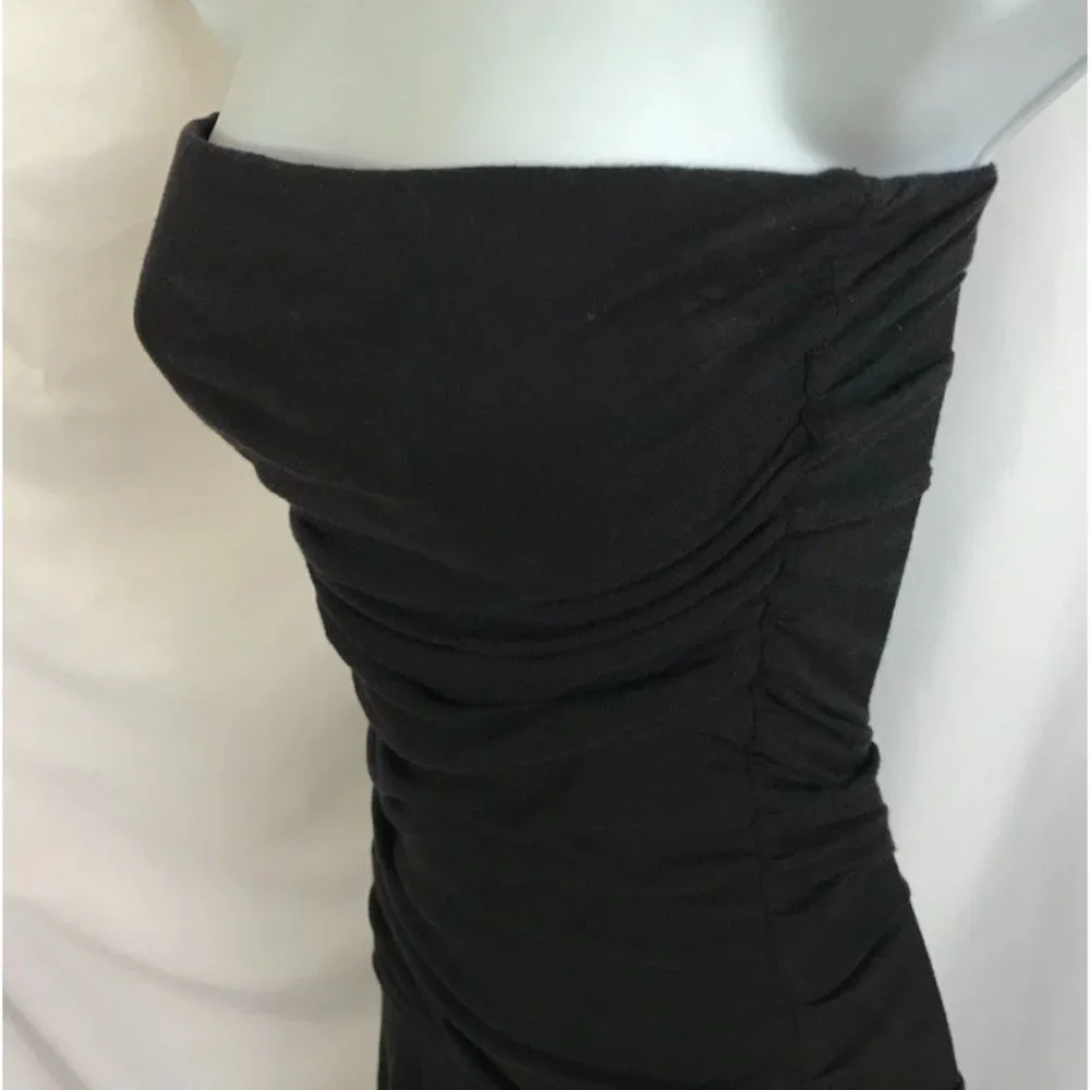 Anthropologie Velvet Sheath Little Black Dress Strapless - Picture 8 of 10